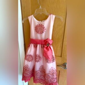 New Girls Easter Pink Floral Kids Dress size 8 with flaws Made in USA